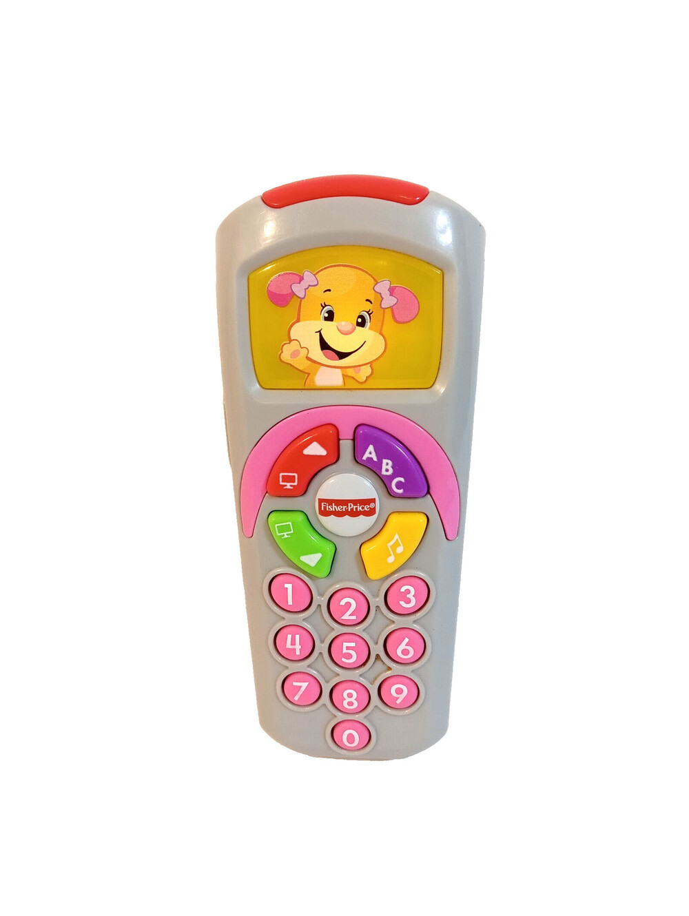 Fisher Price Laugh Learn Sis Pink Gray Remote TV Control Music Light Up Screen